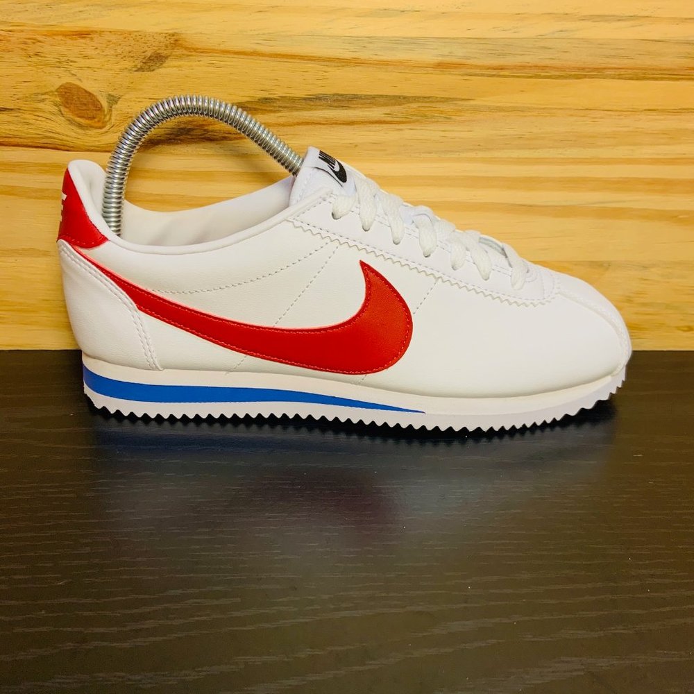 New Nike Classic Cortez Leather USA Red White Blue - Picture 2 of 8